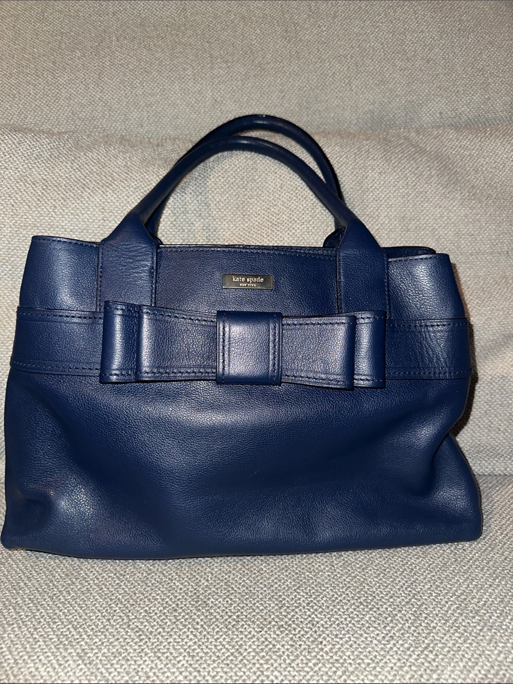 kate spade Navy Leather Bow Satchel shoulder bag